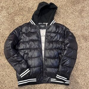 Men’s Guess Baseball Puffer Jacket~Size Large